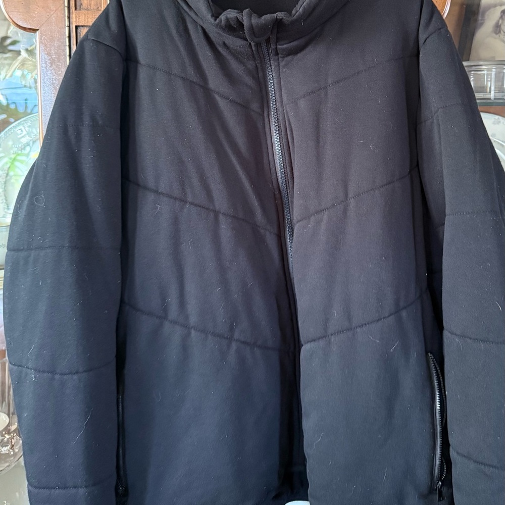 Three Dots Black Quilted Jacket Size XXL